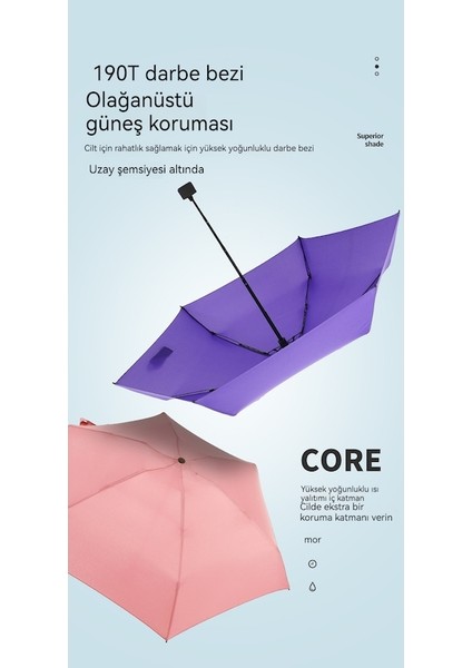 Ww Ultra Hafif ve Taşınabilir Cep Katlanır Şemsiye-Pembe (Yurt Dışından)