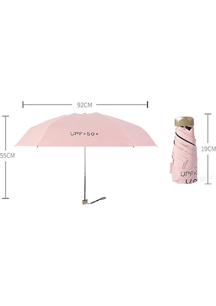 Hss Ultra Hafif Rüzgar Geçirmez Şemsiye Su Geçirmez Isı Yalıtımı Güneşli Günler Için Modaya Uygun Şemsiye -Açık Pembe (Yurt Dışından)