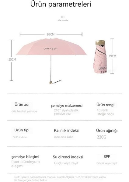 Lbw Mini Şemsiye Güneş Koruması ve Uv Koruması - Beyaz (Yurt Dışından)