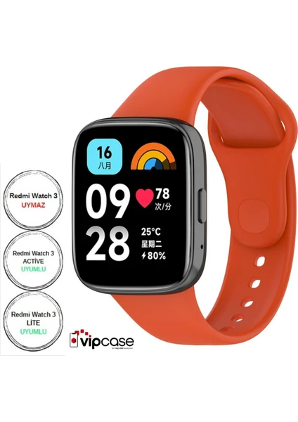 Vip Case Xiaomi Redmi Watch 3 Active ve Watch 3 Lite Uyumlu Akıllı Saat Bileklik Silikon Kordon