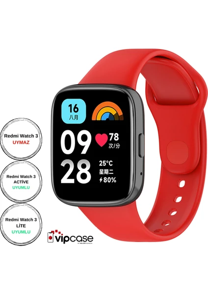 Vip Case Xiaomi Redmi Watch 3 Active ve Watch 3 Lite Uyumlu Akıllı Saat Bileklik Silikon Kordon