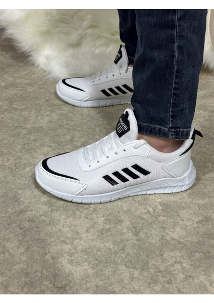 Günlük Erkek Sneaker Fileli Bağcıklı Rahat Esnek Dikiş Detaylı Yürüyüş Spor Ayakkabı 1453 fiyatları