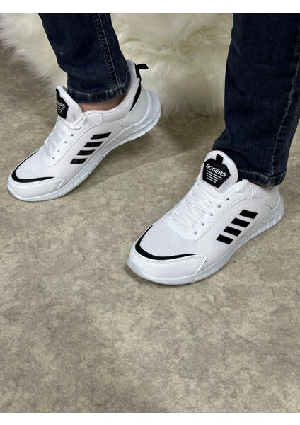 Günlük Erkek Sneaker Fileli Bağcıklı Rahat Esnek Dikiş Detaylı Yürüyüş Spor Ayakkabı 1453 fırsatları