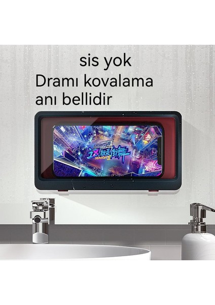 Banyo Su Geçirmez Cep Telefonu Kutusu Duvara Monte Buğu Önleyici Duş Kovalayan Drama Cep Telefonu Saklama Kutusu (Yurt Dışından)