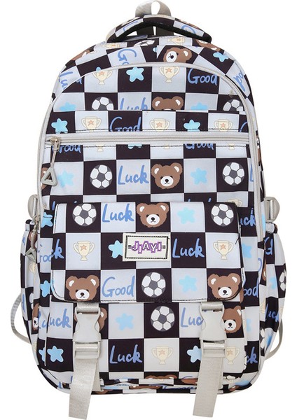 Trendy Nylon Fashionable Cartoon Backpack Korean Edition Fasual Simple Large Capacity Student Backpack (Yurt Dışından)