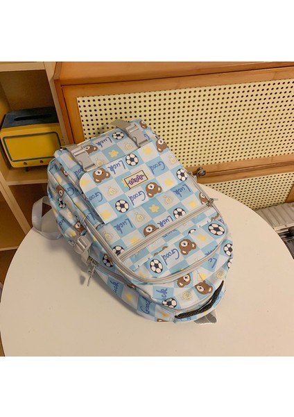 Trendy Nylon Fashionable Cartoon Backpack Korean Edition Fasual Simple Large Capacity Student Backpack (Yurt Dışından)