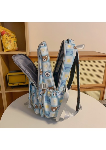 Trendy Nylon Fashionable Cartoon Backpack Korean Edition Fasual Simple Large Capacity Student Backpack (Yurt Dışından)