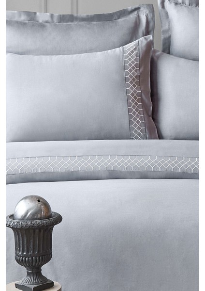 Hera Gray Çift Kişilik %60 Bambu %40 Pamuk Nakışlı Nevresim Takımı fiyatları