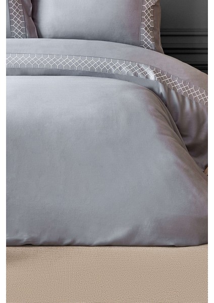 Hera Gray Çift Kişilik %60 Bambu %40 Pamuk Nakışlı Nevresim Takımı fırsatları