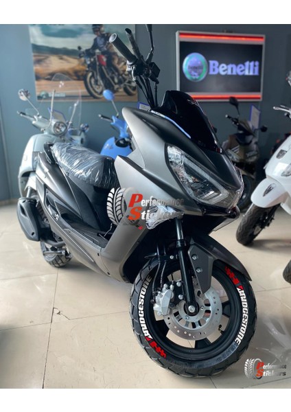Bridgestone Scooter Lastik Yazısı Sticker 8 Adet (Rks Mondial Falcon Kuba Yamaha Honda Uyumlu)