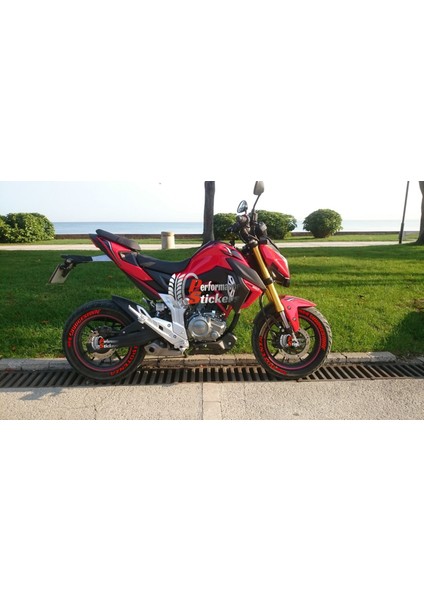 Bridgestone Potenza Motorsiklet Scooter Lastik Yazısı Sticker 8 Adet (Rks Mondial Falcon Kuba Yamaha Honda Tüm Motorlara Uyumlu)