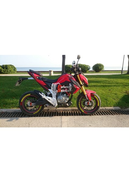 Bridgestone Potenza Motorsiklet Lastik Yazısı Sticker 8 Adet (Rks Mondial Falcon Kuba Yamaha Honda Tüm Motorlara Uyumlu)
