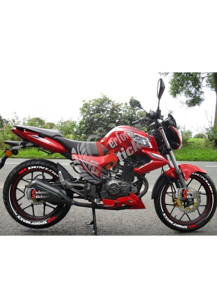 Dunlop Sportmaxx & Kuyruk Motorsiklet Scooter Lastik Yazısı Sticker 8 Adet (Rks Mondial Falcon Kuba Yamaha Honda Tüm Motorlara Uyumlu)