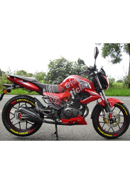 Dunlop Sportmaxx Motorsiklet Scooter Lastik Yazısı Sticker 8 Adet (Rks Mondial Falcon Kuba Yamaha Honda Tüm Motorlara Uyumlu)