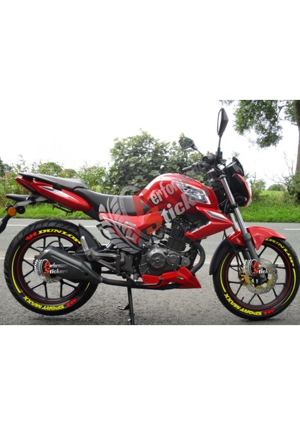 Dunlop Sportmaxx & Kuyruk Motorsiklet Lastik Yazısı Sticker 8 Adet (Rks Mondial Falcon Kuba Yamaha Honda Tüm Motorlara Uyumlu)