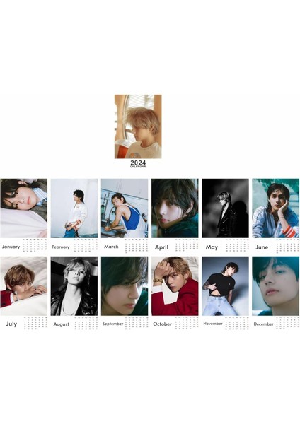 Kim Tae Hyung V Masa Takvimi Kpop Bts Kim Tae Hyung Layover 2024 Masa Dekorasyonu Için Takvim (Yurt Dışından) fiyatları