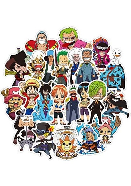 Dizüstü Bilgisayar Arabası Tampon Kask Bisiklet Telefon Pedi Için 48 Tek Parça Anime Su Geçirmez Çıkartma Seti (Yurt Dışından)