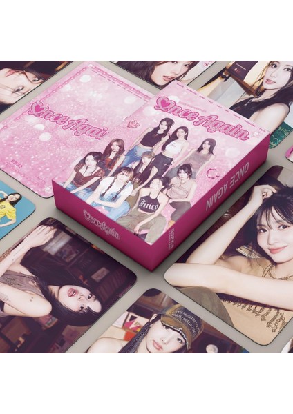 Elefad Kpop Twice Lomo Kartları 55PCS Bir Kez Daha Yeni Albüm Fotocards Iki Kez Mini Lomo Kartpostallar Fan (A) (Yurt Dışından) fiyatları