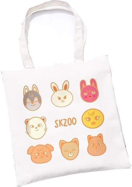 Kpop Sokak Çocuk Skzoo Makyaj Çantası Skz Omuz Çantası Tuval Baskı Basit Yaratıcı Skz Hayranları Için (Yurt Dışından)