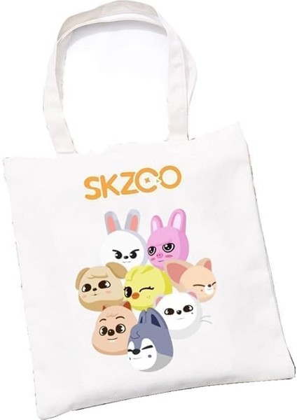 Kpop Sokak Çocuk Skzoo Makyaj Çantası Skz Omuz Çantası Tuval Baskı Basit Yaratıcı Skz Hayranları Için (Yurt Dışından)