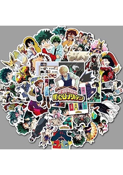 Kahramanım Accademia Stickers Of My Hero Accademia Anime Su Geçirmez Graffiti Stickers Dizüstü Bilgisayar Araba Tamponu Kask Bisiklet (Yurt Dışından)