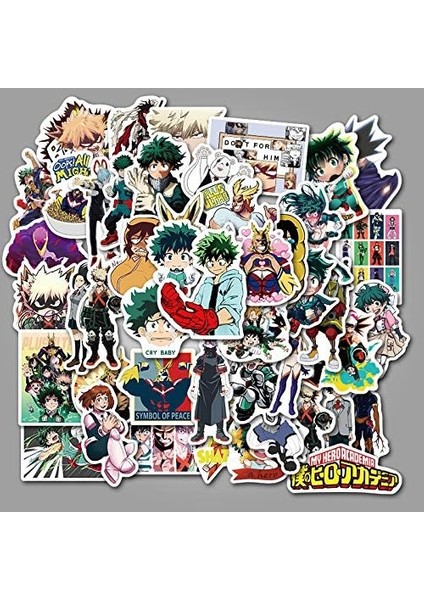 Kahramanım Accademia Stickers Of My Hero Accademia Anime Su Geçirmez Graffiti Stickers Dizüstü Bilgisayar Araba Tamponu Kask Bisiklet (Yurt Dışından) modelleri