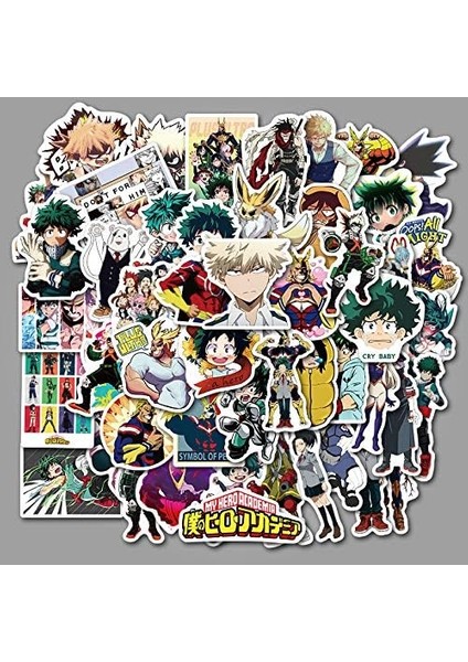 Kahramanım Accademia Stickers Of My Hero Accademia Anime Su Geçirmez Graffiti Stickers Dizüstü Bilgisayar Araba Tamponu Kask Bisiklet (Yurt Dışından) fırsatları