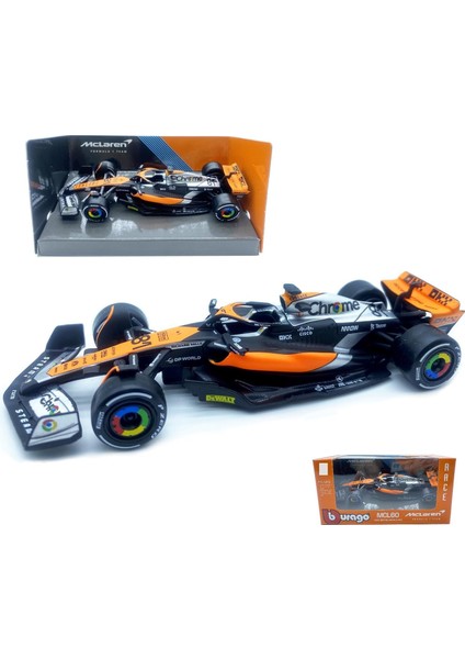 Bburago 1:43 2023 Britanya Gp F1MCLAREN MCL60#81 Oscar Alaşım Yarış Arabası 1/43 MCL60#81 Formula One Die Cast Yetişkin Koleksiyonu Araçlar Model Araba (Standart Sürüm) (Yurt Dışından)