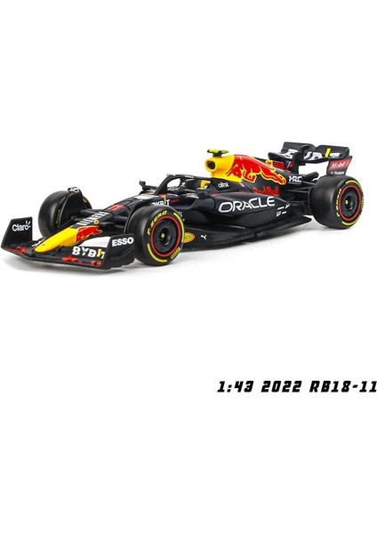 Bburago 1:43 Yeni 2022 F1 Red Bull Racing RB18 1 # Verstappen 11 # Perez Özel Boya Formula Bir Alaşım Süper Oyuncak Araba Modeli (RB18 #11 W/akrilik Kutu) (Yurt Dışından)