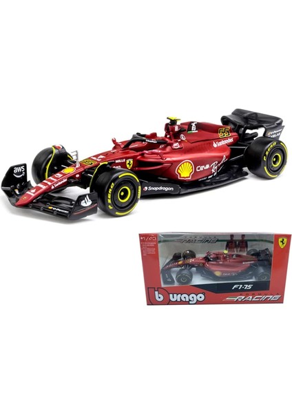 Bburago 1:43 Son 2022 F1-75#55 Carlos Sainz 1/43 Alaşım Yarışı F1-75#55 Lüks Formula 1 Statik Döküm Araçlar Koleksiyon Araba Modeli Koleksiyonu Hediyeler (Standart F1-75#55) (Yurt Dışından)