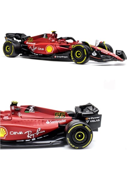 Bburago 1:43 Son 2022 F1-75#55 Carlos Sainz 1/43 Alaşım Yarışı F1-75#55 Lüks Formula 1 Statik Döküm Araçlar Koleksiyon Araba Modeli Koleksiyonu Hediyeler (Standart F1-75#55) (Yurt Dışından)