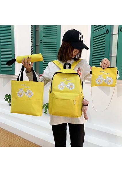 Ilkokul Okul Çantası Dört Parçalı Tasarım Oxford Kumaş Sırt Çantası Yeni Büyük Kapasiteli Sırt Çantası Kadın (Yurt Dışından) fırsatları