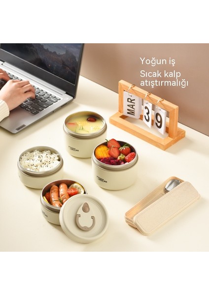 FastDeal Store Ofis Çalışanlarının Öğle Yemeği Taşıması Için Japon Tarzı Yalıtımlı Öğle Yemeği Kutusu Kapaklı Çorba Kasesi Basit Çorba Kutusu Mikrodalga Öğle Yemeği Kutusu (Yurt Dışından)