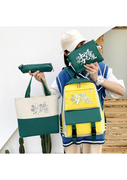 Ilkokul Okul Çantası Dört Parçalı Yeni Oxford Kumaş Büyük Kapasiteli Sırt Çantası Kadın (Yurt Dışından) fiyatları