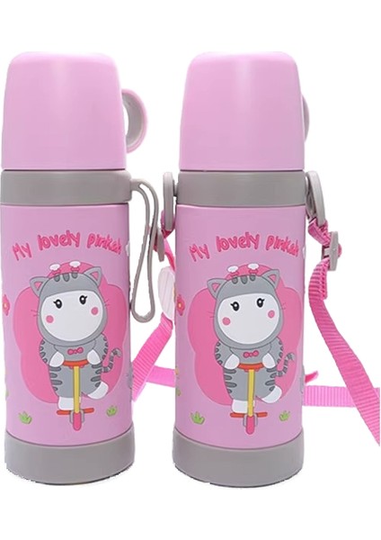 316 Paslanmaz Çelik Çocuk Termos Bardak, Öğrenci Termos Bardak, 3D Stereoskopik Desen, 450ML (Yurt Dışından)