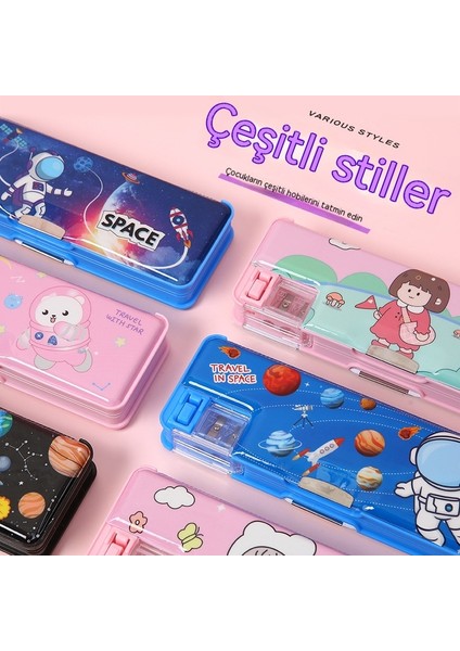 Sevimli Karikatür Ilköğretim Okulu Öğrencinin Kırtasiye Kutusu Çok Fonksiyonlu Kırtasiye Kutusu Çocuk Depolama Kırtasiye Kutusu (Yurt Dışından) modelleri