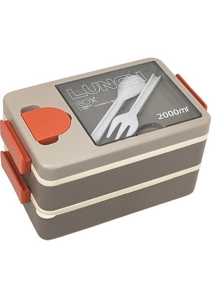Öğrenciler Için Bölmeli Çift Katmanlı Öğle Yemeği Kutusu ve Ofis Çalışanları Için Sos Kutulu Kapalı Öğle Yemeği Kutusu (Yurt Dışından)