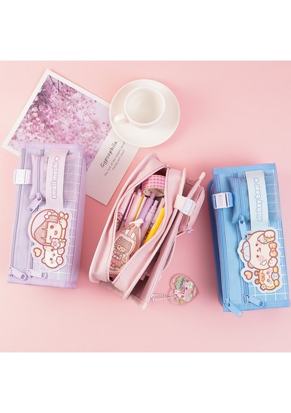 Büyük Kapasiteli Kız Kalem Çantası Yeni Popüler Kırtasiye Kutusu Kalem Kutusu Ins Japon Kız Ilkokul (Yurt Dışından) modelleri