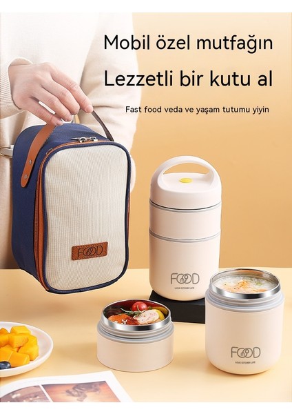 Çorba Kutusu Bento Öğle Yemeği Kutusu Çorba Bardağı Püresi Bardağı Kahvaltı Bardağı Ofis Çalışanı Pişirme Kabı Çorba Kutusu Küçük (Katlanır Kaşık Yalıtım Çantası) (Yurt Dışından) indirimleri