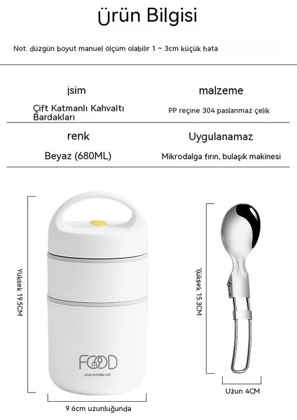 Çorba Kutusu Bento Öğle Yemeği Kutusu Çorba Bardağı Püresi Bardağı Kahvaltı Bardağı Ofis Çalışanı Pişirme Kabı Çorba Kutusu Küçük (Katlanır Kaşık Yalıtım Çantası) (Yurt Dışından)