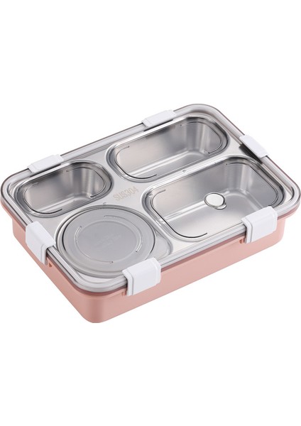 304 Paslanmaz Çelik Öğle Yemeği Kutusu Öğrenci Öğle Yemeği Kutusu 4 Bölmeli Mühürlü Yalıtımlı Öğle Yemeği Kutusu (Yurt Dışından)