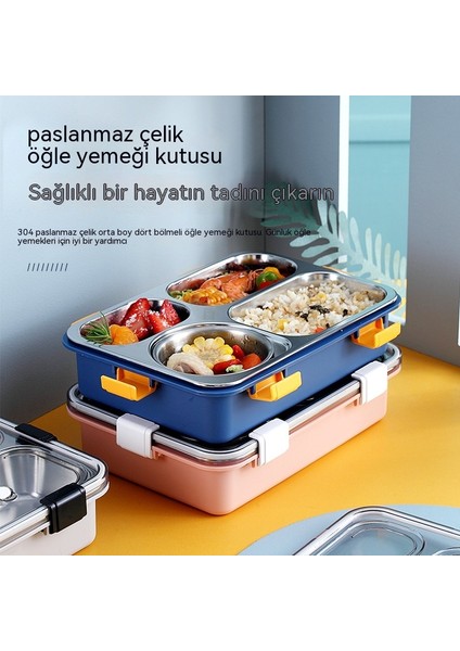 304 Paslanmaz Çelik Öğle Yemeği Kutusu Öğrenci Öğle Yemeği Kutusu 4 Bölmeli Mühürlü Yalıtımlı Öğle Yemeği Kutusu (Yurt Dışından) fiyatları