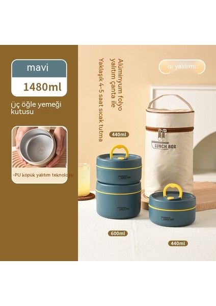 Ofis Çalışanlarının Öğle Yemeği Taşıması Için Japon Tarzı Yalıtımlı Öğle Yemeği Kutusu Kapaklı Çorba Kasesi Basit Çorba Kutusu Mikrodalga Öğle Yemeği Kutusu (Yurt Dışından)