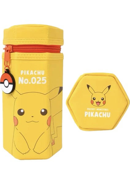 Pokemon Dikey Kalem Çantası Ilkokul Öğrencileri Için Karikatür Büyük Kapasiteli Altıgen Kırtasiye Çantası (Yurt Dışından)