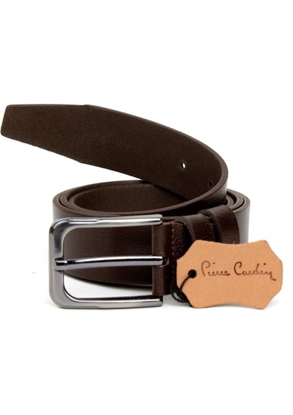 PC352 Erkek 3,5 cm Hakiki Deri Kemer Kahverengi modelleri