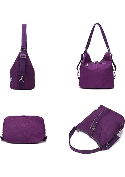 3 In 1 Kadın Çantaları Çok Fonksiyonlu Sırt Çantası Omuz Çantası Naylon Bez Tote Yeniden Kullanılabilir Alışveriş Çantası Bayan Seyahat Çantası Crossbody Çanta (Yurt Dışından) modelleri