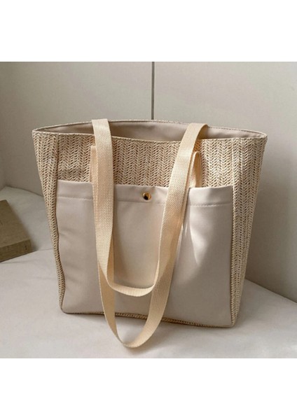 Kadınlar Içın Hasır Dokuma Omuz Çantaları Büyük Kapasiteli Çanta Rahat Elde Tutulan Bez Çantalar 2023 Yüksek Kaliteli Alışveriş Çantaları (Yurt Dışından) modelleri