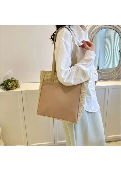 Kadınlar Içın Hasır Dokuma Omuz Çantaları Büyük Kapasiteli Çanta Rahat Elde Tutulan Bez Çantalar 2023 Yüksek Kaliteli Alışveriş Çantaları (Yurt Dışından) indirimleri