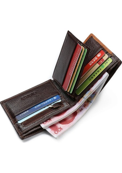 Hakiki Deri Erkek Cüzdan Bozuk Para Cebi Fermuarlı Gerçek Erkek Deri Cüzdan Bozuk Para ile Yüksek Kaliteli Çanta Kartal Cartera (Yurt Dışından)