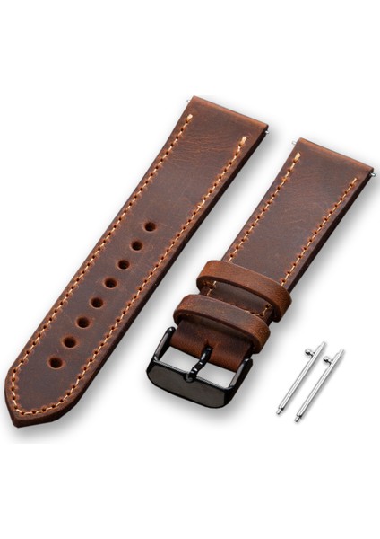 Huawei Watch 20mm Kordon GT GT2 GT3 Gt3 Pro Seramik 43mm GT4 Elegant 42mm ( 20MM ) Deri Kordon Huawei Hakiki Deri Akıllı Saat Kordonu Taba